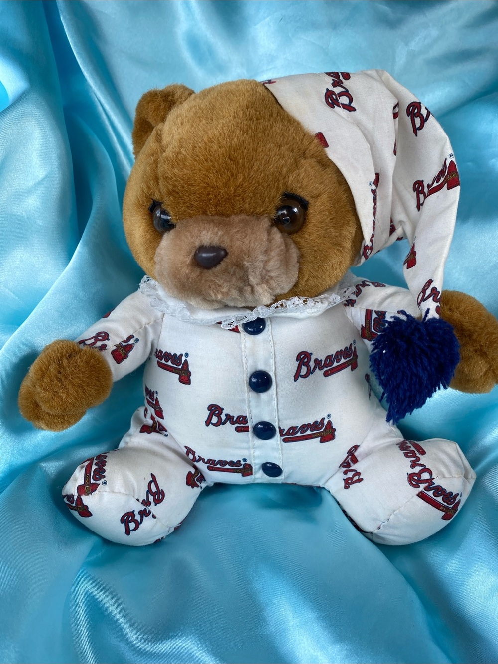 Vintage Play by Play Atlanta Braves Sports Teddy Bear